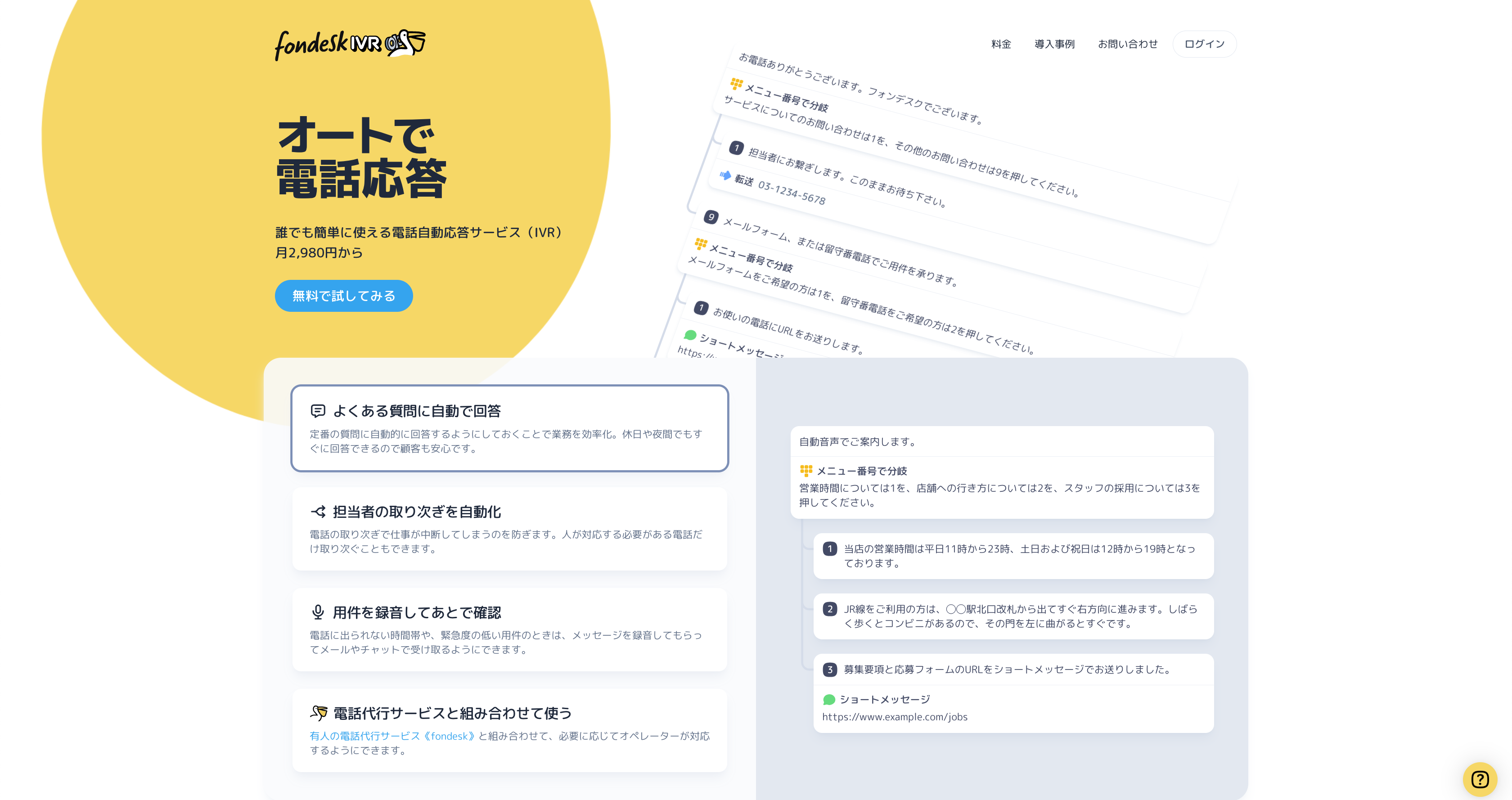 fondesk IVRのイメージ